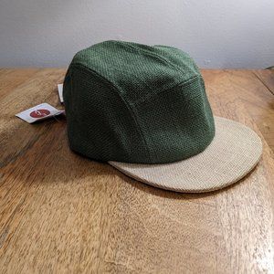 Larose Paris Burlap 5 Panel Hat Baseball Cap Green + Tan Rare Menswear